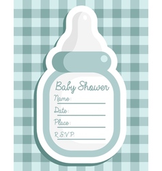 Blue Baby Bottle Card Royalty Free Vector Image