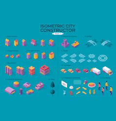 Bridges isometric set Royalty Free Vector Image