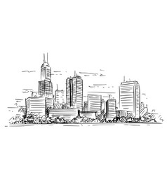 Drawing generic modern high rise buildings Vector Image