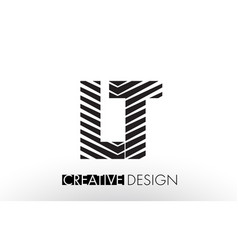 Lt l t logo design with black and white creative Vector Image