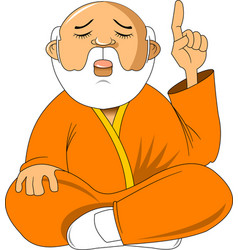 Buddhist monk cartoon character sitting in Vector Image