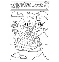 Coloring book ocean and mermaid 2 Royalty Free Vector Image