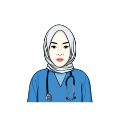 Beautiful hijab nurse design Royalty Free Vector Image