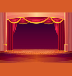 Curtain red for theatre stage opera scene drape Vector Image