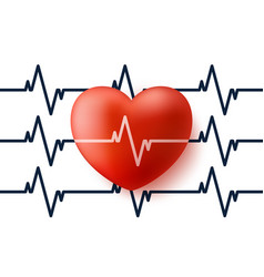 Heart and heartbeat Royalty Free Vector Image - VectorStock