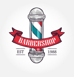 Color barbershop logo Royalty Free Vector Image