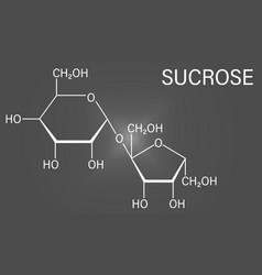 Sucrose sugar molecule skeletal formula Royalty Free Vector