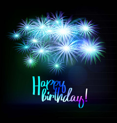 Happy birthday fireworks greeting card Royalty Free Vector