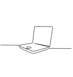 Continuous one single line laptop concept Vector Image