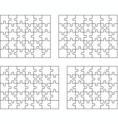 White puzzles separate pieces Royalty Free Vector Image