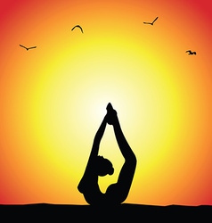 Yoga pose silhouette Royalty Free Vector Image