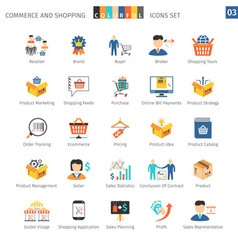 Commerce flat set 03 Royalty Free Vector Image