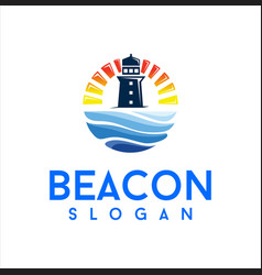 Lighthouse logo byron bay Royalty Free Vector Image