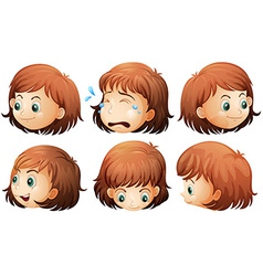 Six different faces Royalty Free Vector Image - VectorStock