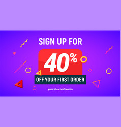 Special Offer 40 Off Banner Design Royalty Free Vector Image