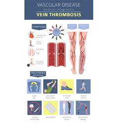 Vascular diseases vein thrombosis symptoms Vector Image