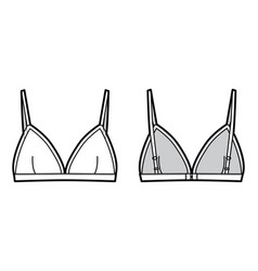 Triangle bra lingerie technical fashion Royalty Free Vector