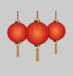 Chinese hanging red lanterns Royalty Free Vector Image