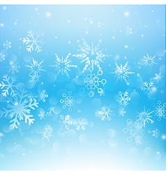 Snow fall with bokeh abstract blue background Vector Image