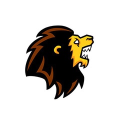 Roaring Lion Head Line Art Royalty Free Vector Image