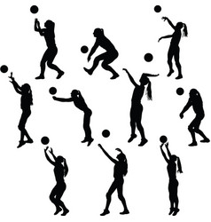 Jumping volleyball player Royalty Free Vector Image