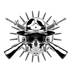 Skull in police cap vintage Royalty Free Vector Image