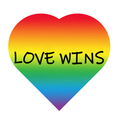 Love wins poster Royalty Free Vector Image - VectorStock