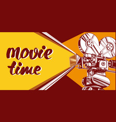 Movie camera neon sign Royalty Free Vector Image