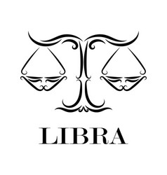 Libra zodiac line art eps 10 Royalty Free Vector Image