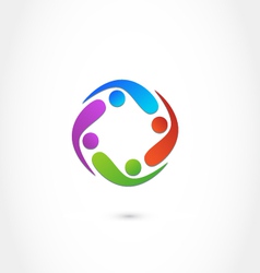 Teamwork business network logo Royalty Free Vector Image