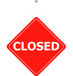 Closed cerrado sign in white and red Royalty Free Vector