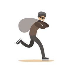 Thief running Royalty Free Vector Image - VectorStock