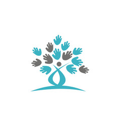 Familiy human hand tree Royalty Free Vector Image
