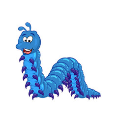 Cartoon millipede character set isolated on white Vector Image