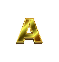 3d golden letter t luxury gold alphabet on white Vector Image