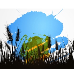 Wheat field background Royalty Free Vector Image