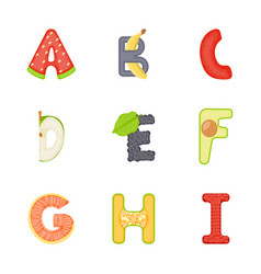 Alphabets and numbers monster flat icons Vector Image