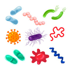 Germs set biology pandemic virus biological Vector Image