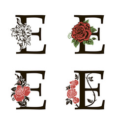 Floral Letters E Vector Images Over 1 700
