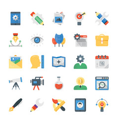 Creative process flat icons set Royalty Free Vector Image