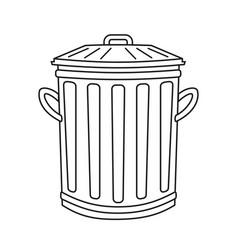 Line art black and white closed dumpster Vector Image