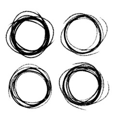 Set of hand drawn scribble circles design elements
