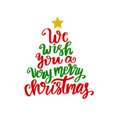 We wish you a merry christmas poster or greeting Vector Image