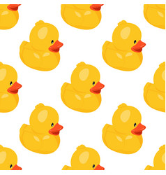 Yellow rubber duck seamless pattern fun kids Vector Image