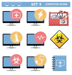Computer emergency support Royalty Free Vector Image