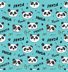 Cute panda bear seamless pattern animals Vector Image