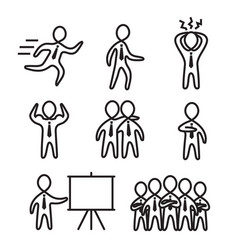 Family stick figure doodle set Royalty Free Vector Image