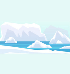 North pole arctic white drifting and melting Vector Image