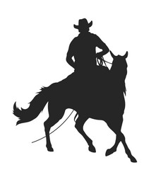 Cowboy with lasso riding a horse Royalty Free Vector Image