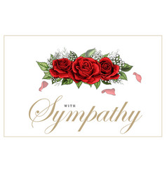 Condolences sympathy card floral lily bouquet and Vector Image